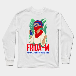 'FRIDA-M' Frida Kahlo inspired design Long Sleeve T-Shirt